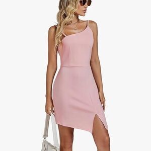 Spaghetti strap pink dresss